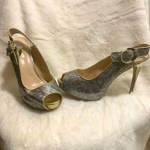 Silver Glittery Gold accent